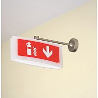 Информационная табличка - для автономных эвакуационных светильников - огнетушитель - стрелка вниз - 310х112 мм | код 660875 |  Legrand